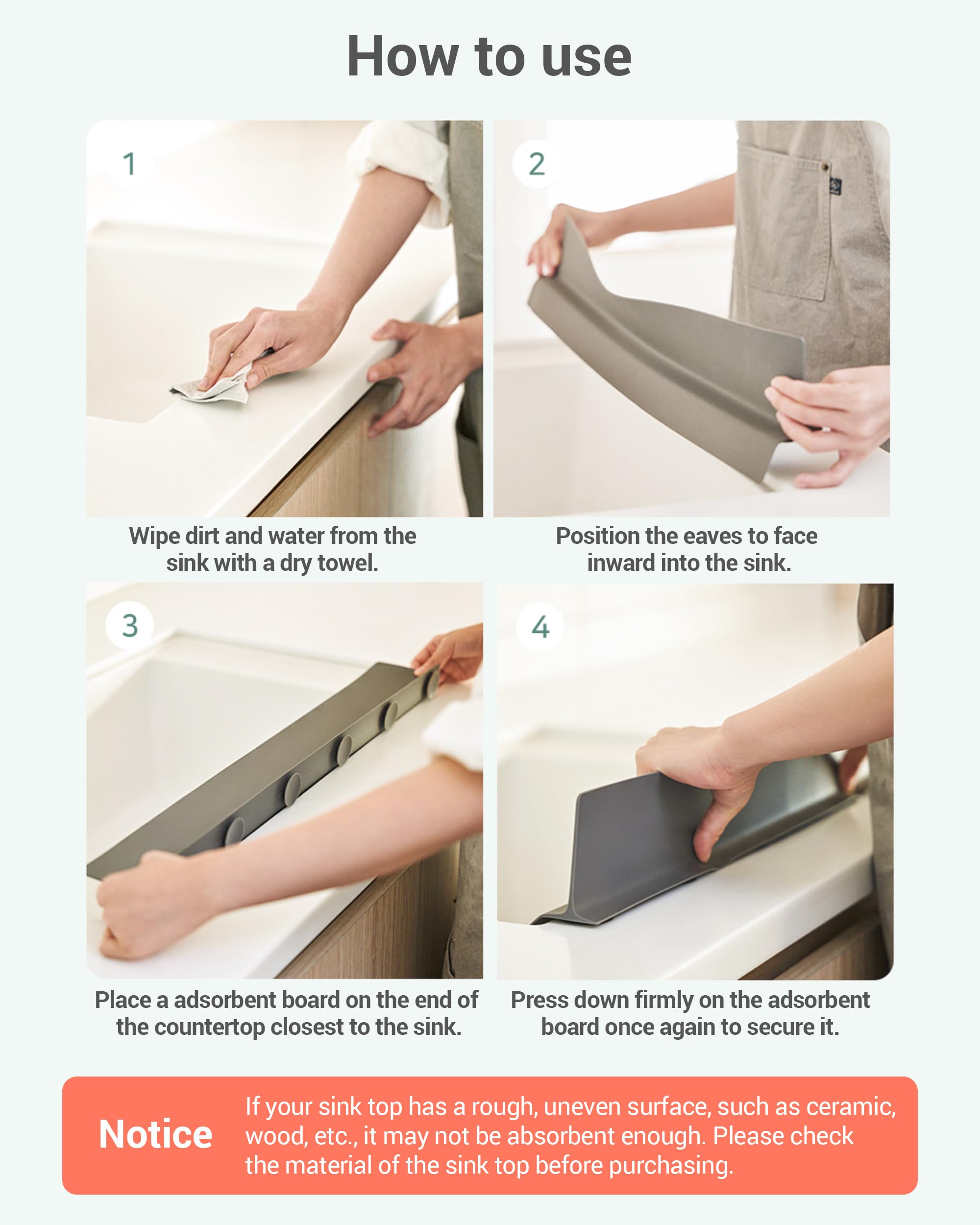 DEARCUS hygienic, stain-resistant surface stays clean after frequent use.