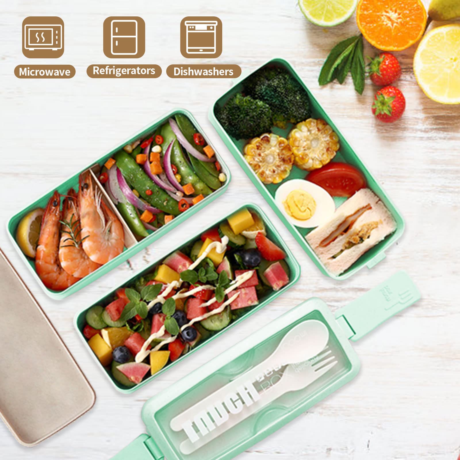 DearHomie Bento Box kit essentials include bag, cup, and utensils for convenient outings.