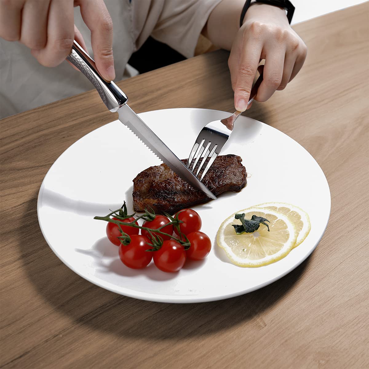 dearithe steak knives on dining table showing versatile tableware
