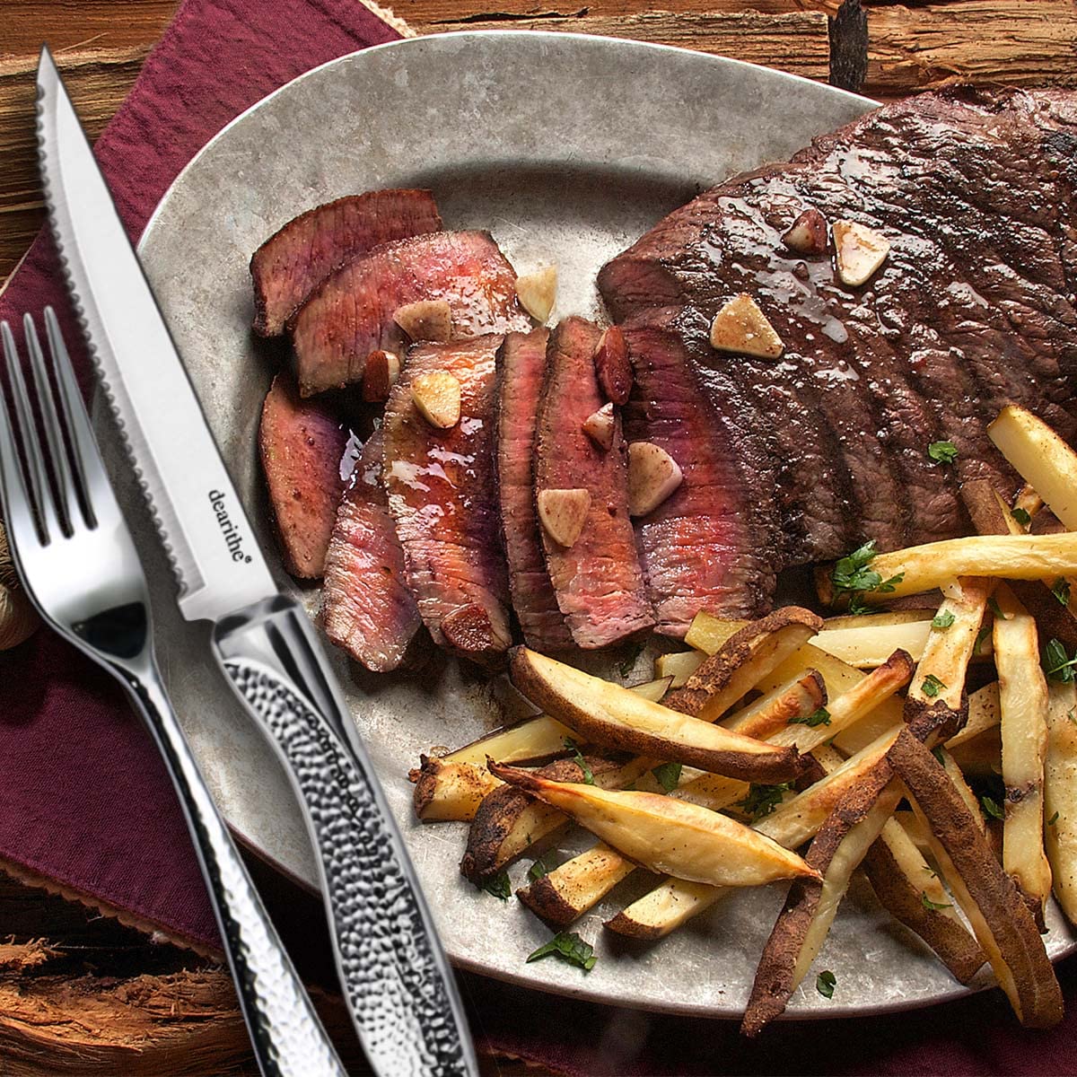 dearithe steak knives suitable for BBQ, kitchen prep, and banquets