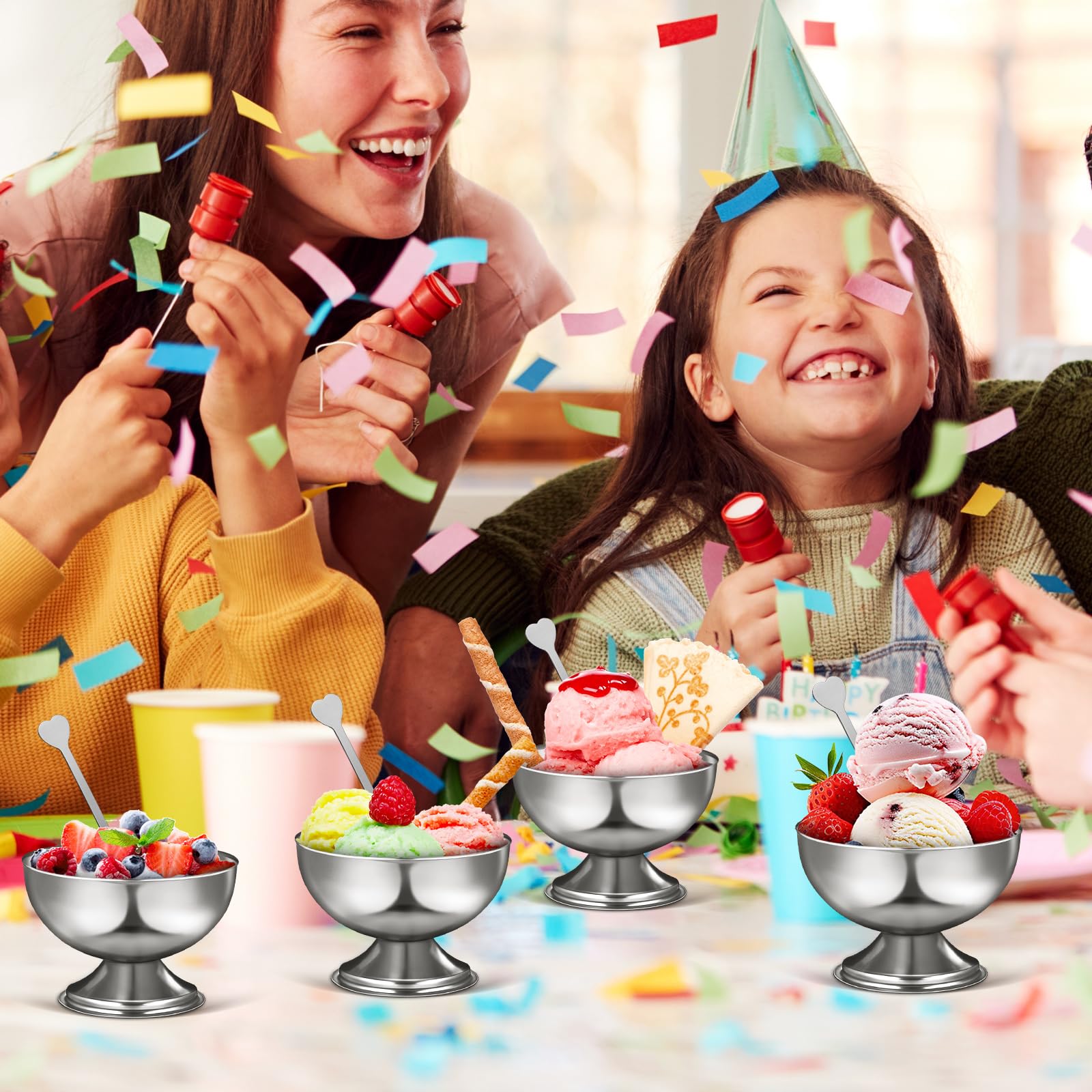 DEARMAMY sleek metal dessert cups for easy use