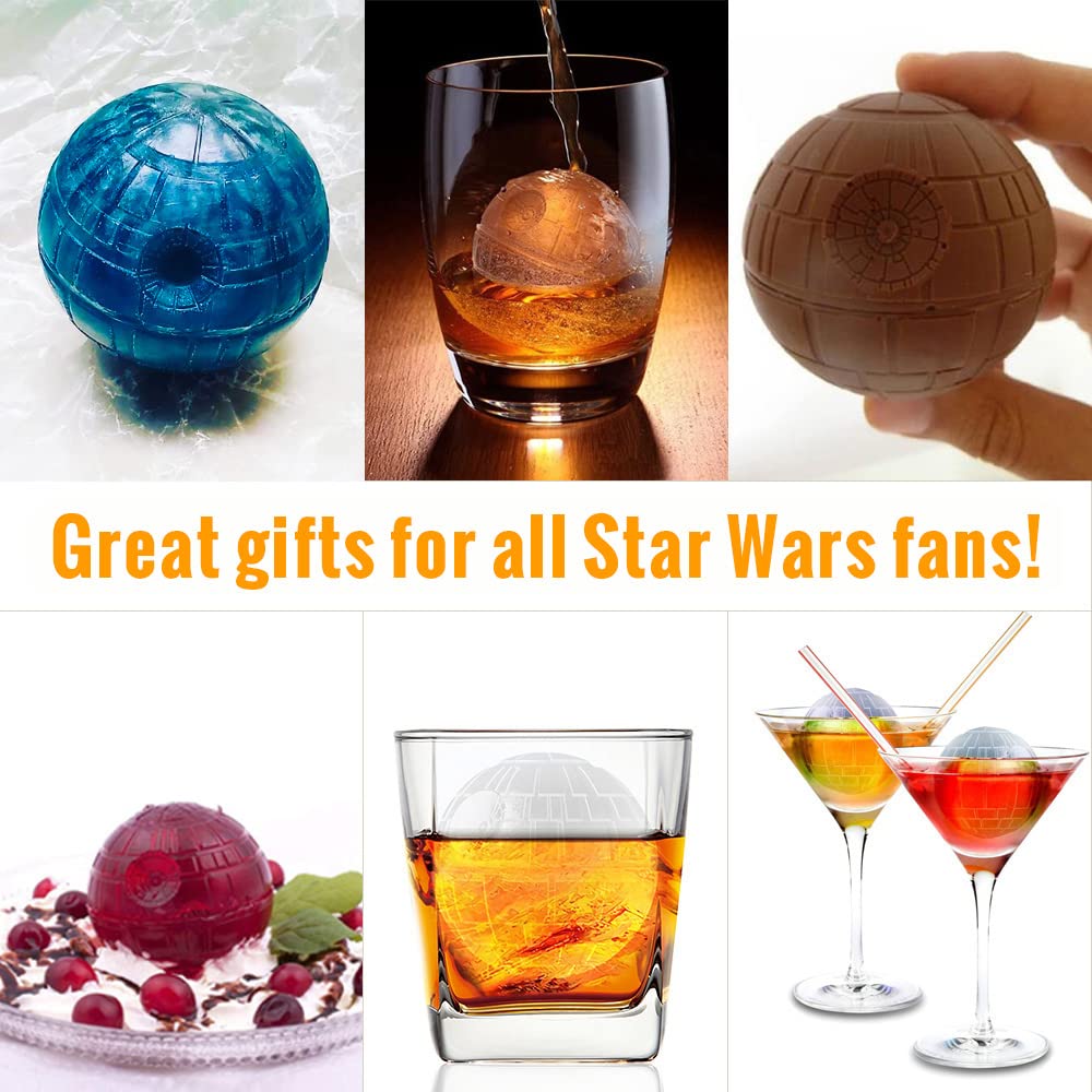 Death Star ice cube mold filling with a tiny funnel enables easy, mess-free pouring.