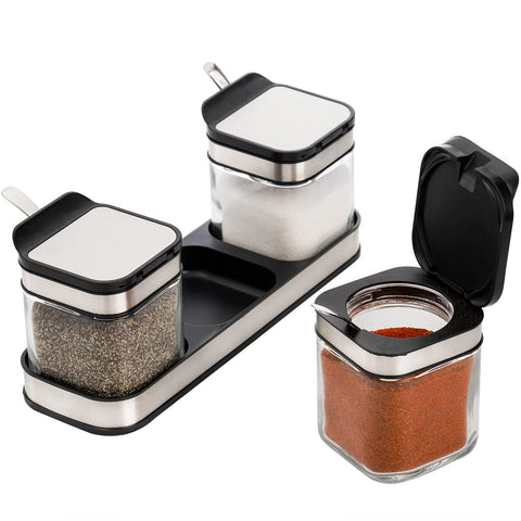 DEAYOU base tray keeps spices neatly arranged on a tidy kitchen counter