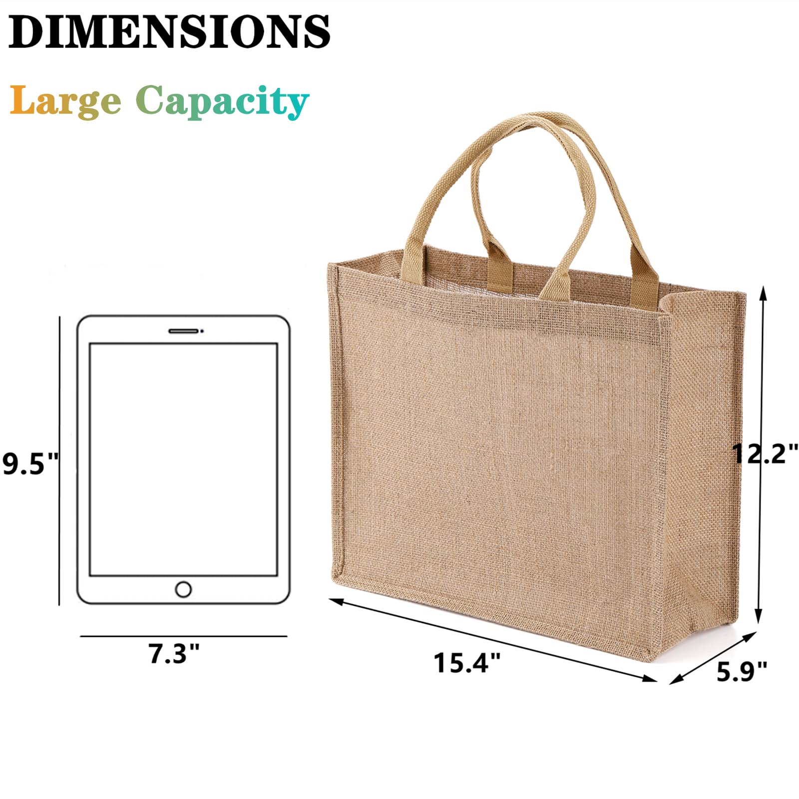 DEAYOU burlap market tote with reinforced seams for daily use