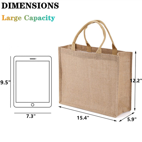 DEAYOU burlap market tote with reinforced seams for daily use