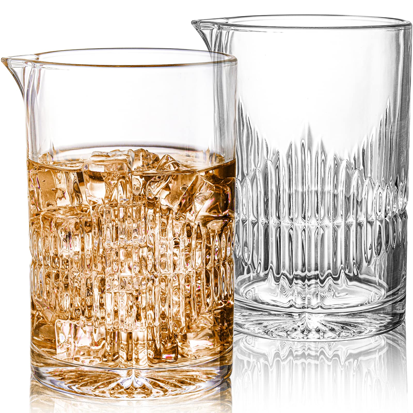 DEAYOU 25oz glass with weighted base for stable stirring.