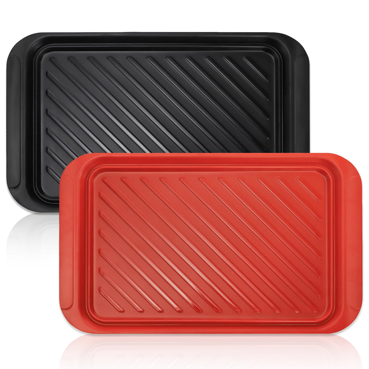 DEAYOU grilling prep tray red raw meat ready for grill, color coded for safety