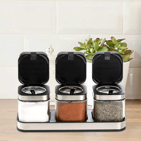 DEAYOU kitchen counter set ideal for salt, pepper, sugar and spices display