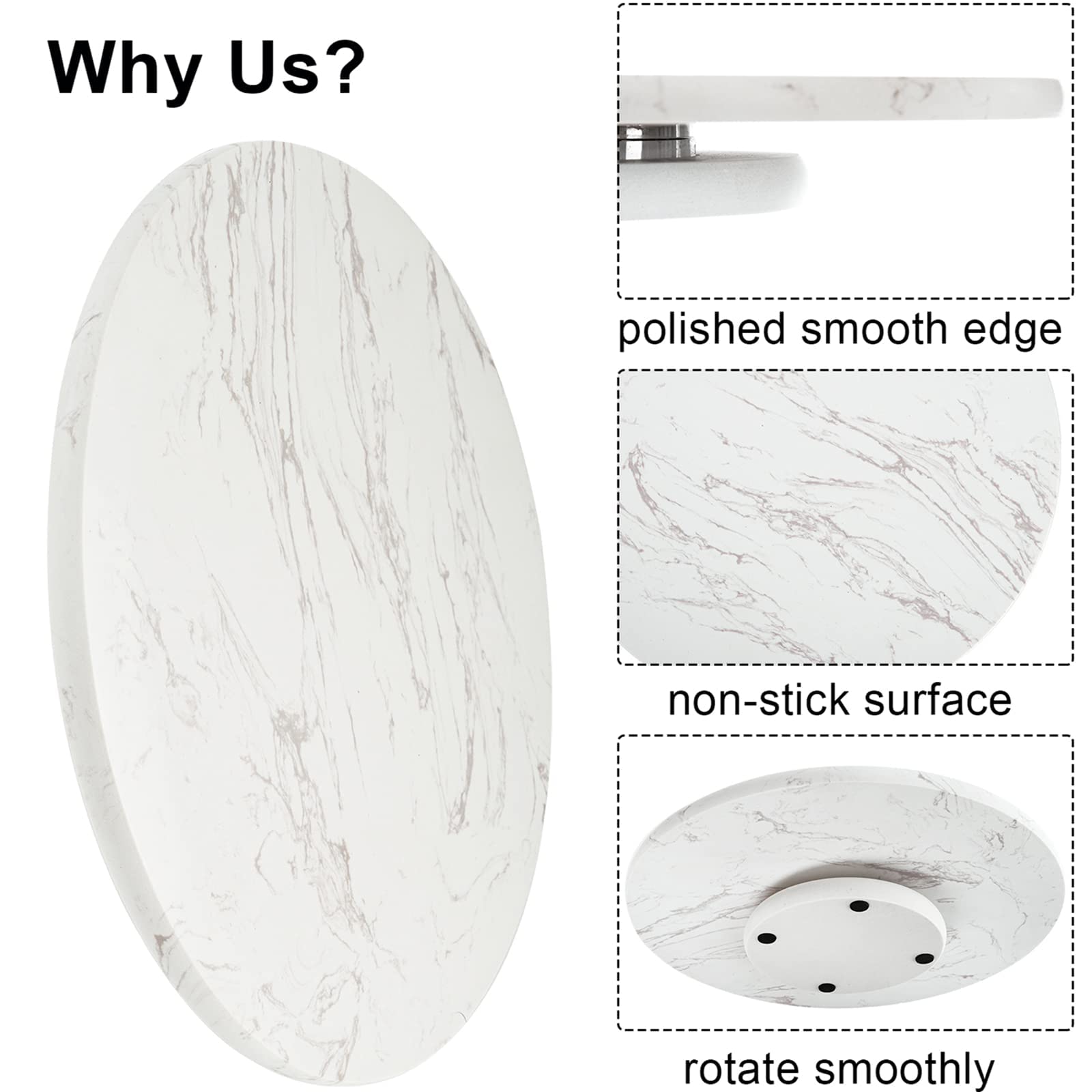 DEAYOU Marble Lazy Susan cake-stand display showcases cupcakes with elegance