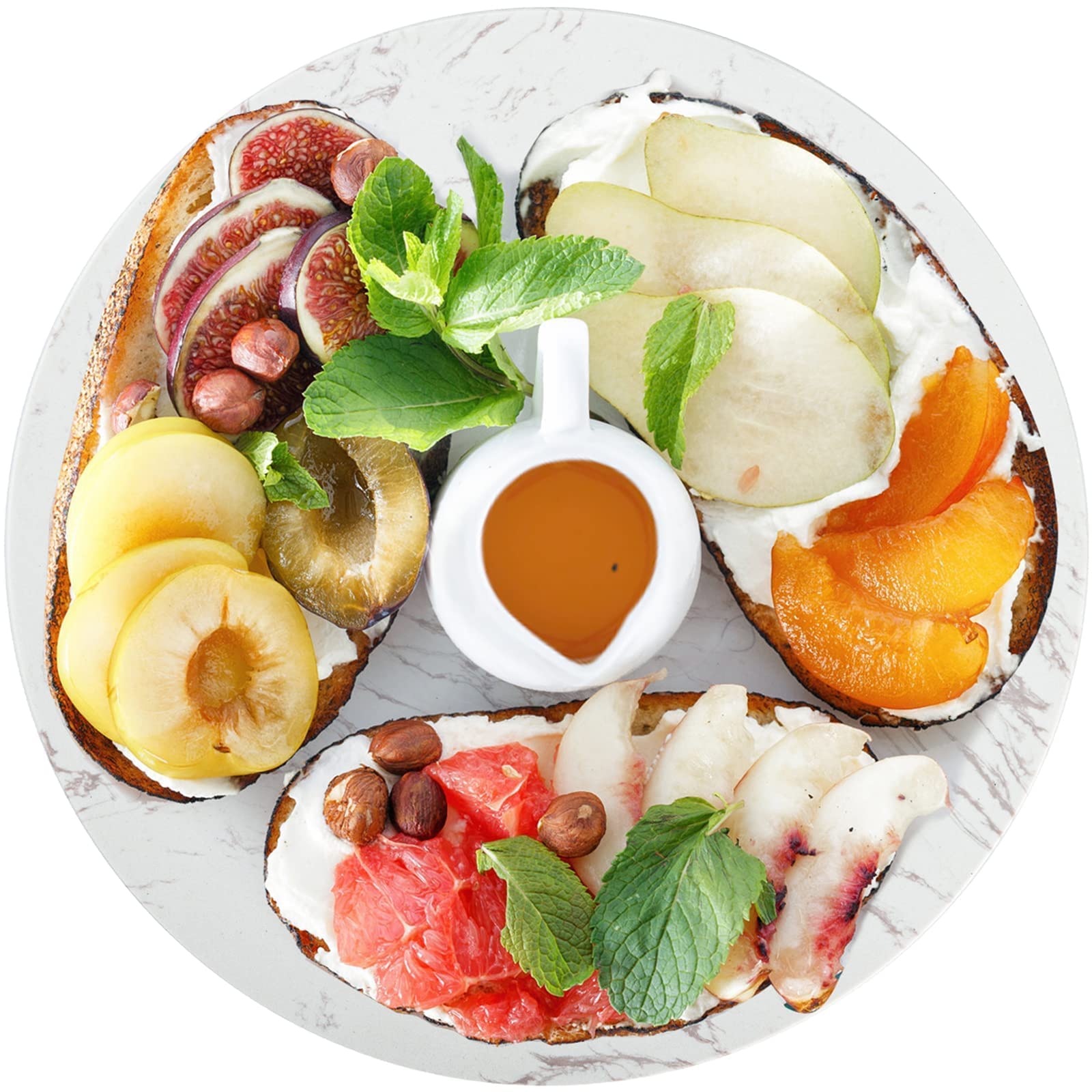 DEAYOU Marble Lazy Susan non-stick surface is easy to wipe clean