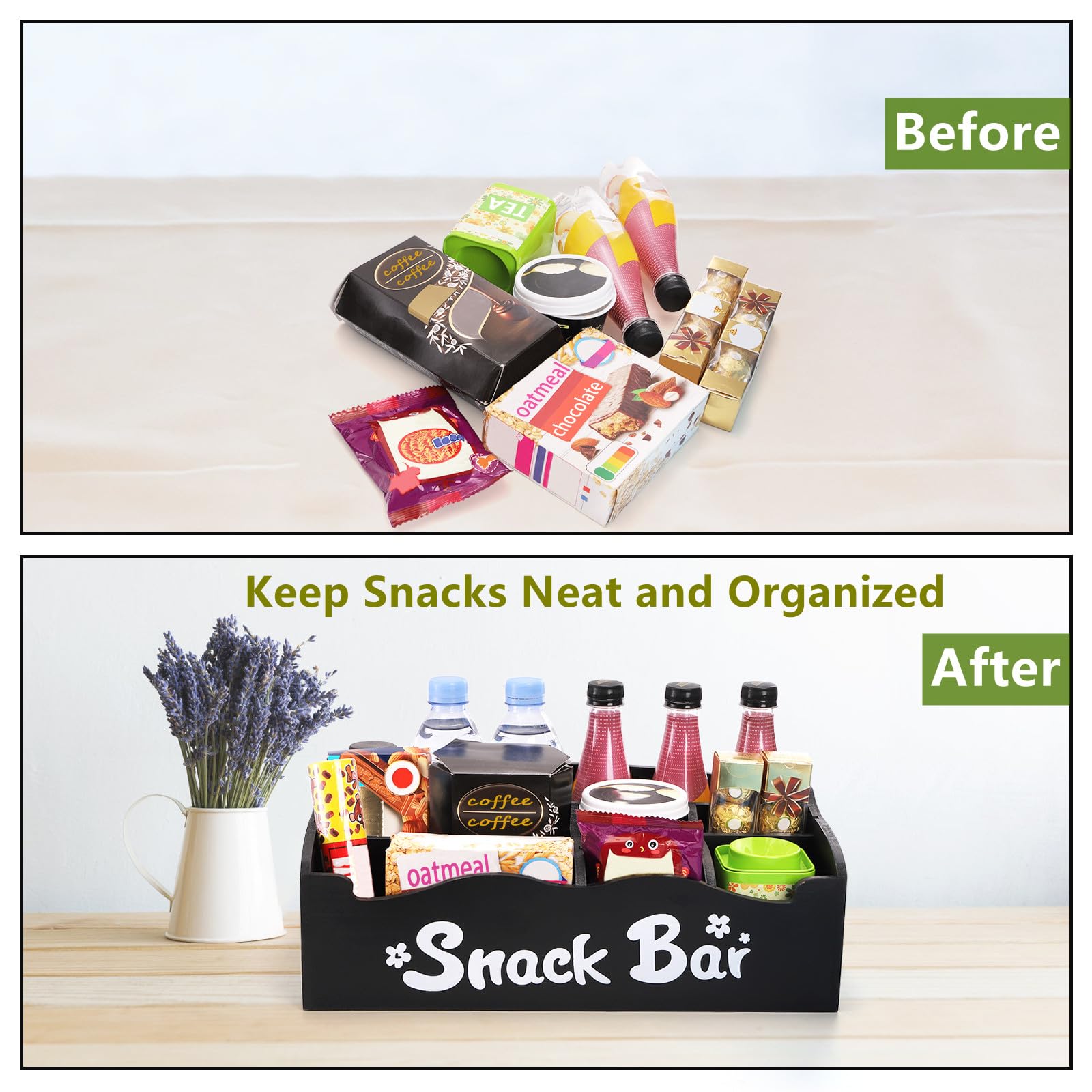 DEAYOU snack station includes non-slip mats to prevent countertop sliding.
