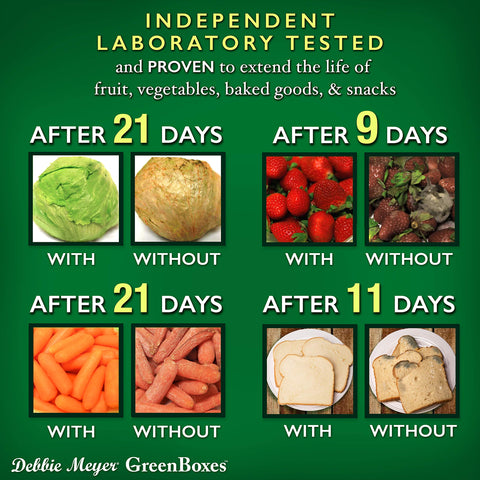 Varied sizes fit fruits, veggies, snacks, and baked goods for versatile storage.