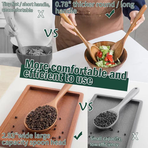 Decent Vrvege wooden spoon protects non-stick cookware from scratches