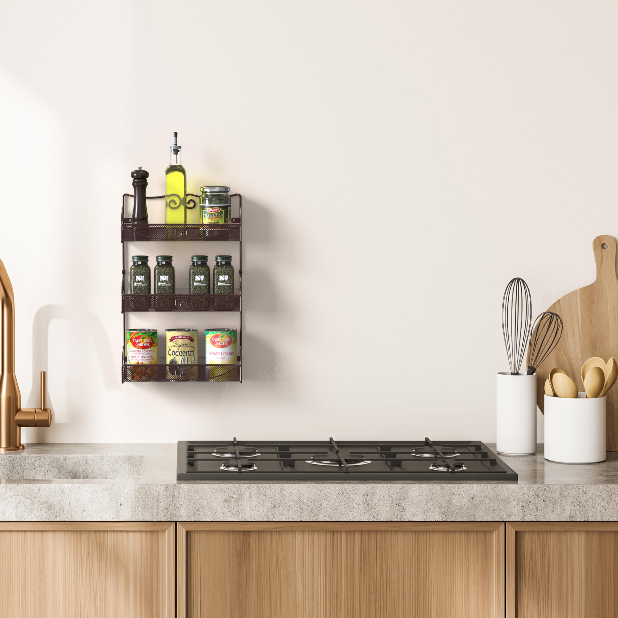 Bronze finish detail adds warm, stylish kitchen storage with Deco Brothers