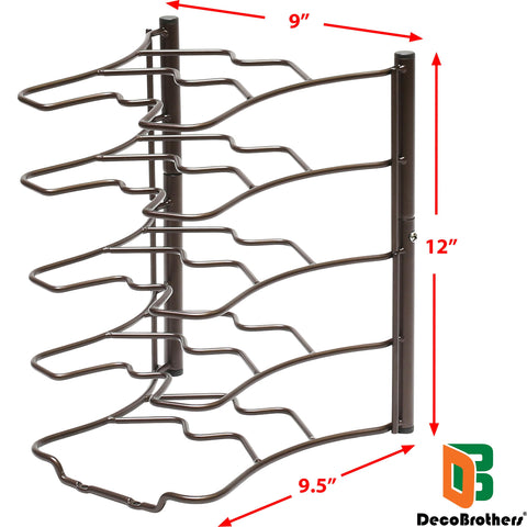 Deco Brothers bronze free-standing pan organizer suitable for counter or cabinet organization