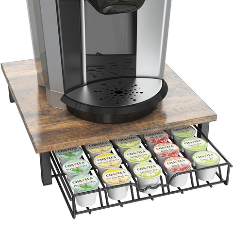 Deco Brothers K-Cup Holder Drawer front view shows neat pod organization for quick morning access