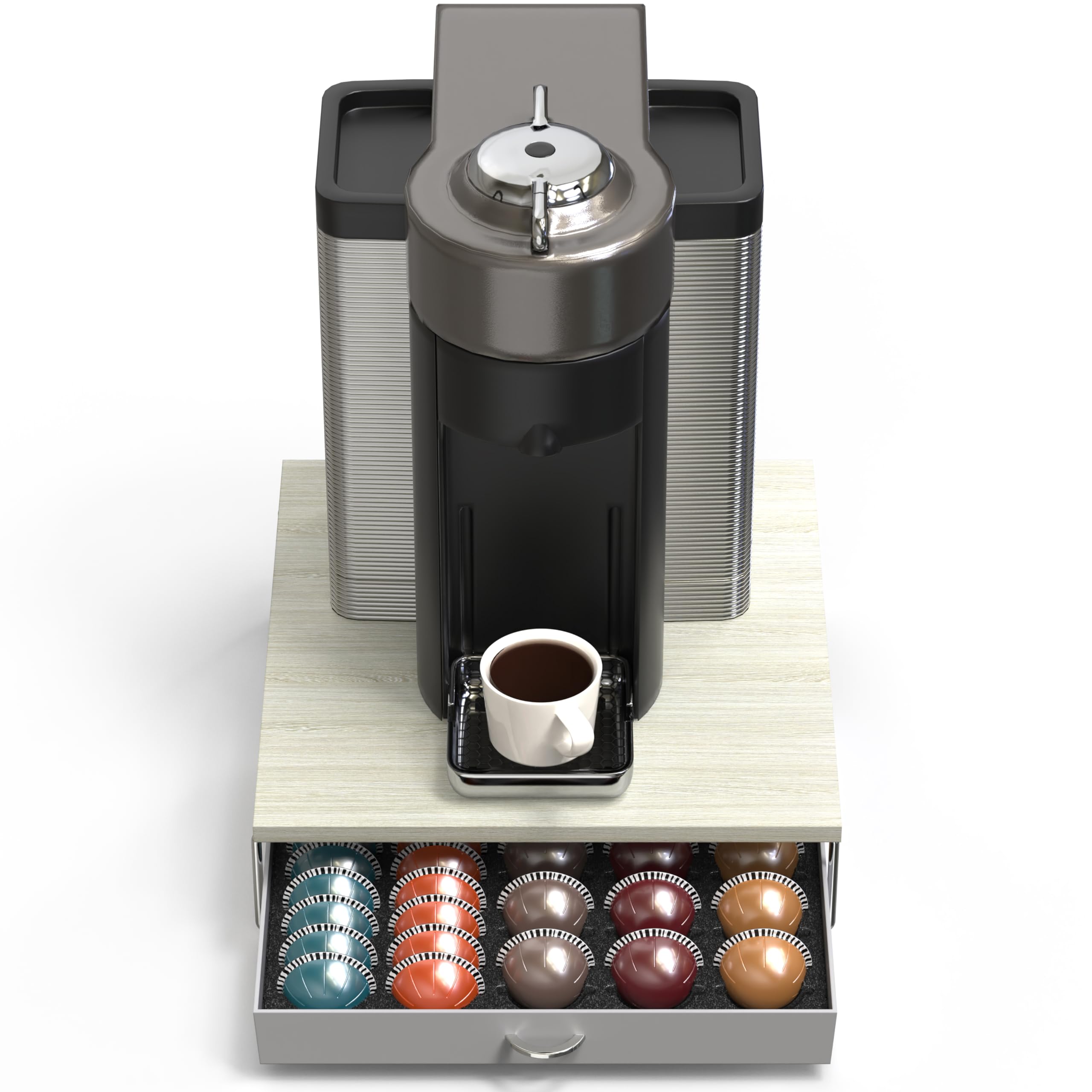 Durable DecoBrothers Vertuoline drawer supports daily use and frequent pod swapping