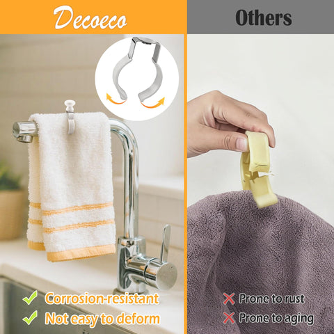 Decoeco towel clips near kitchen rack, sleek design complements decor