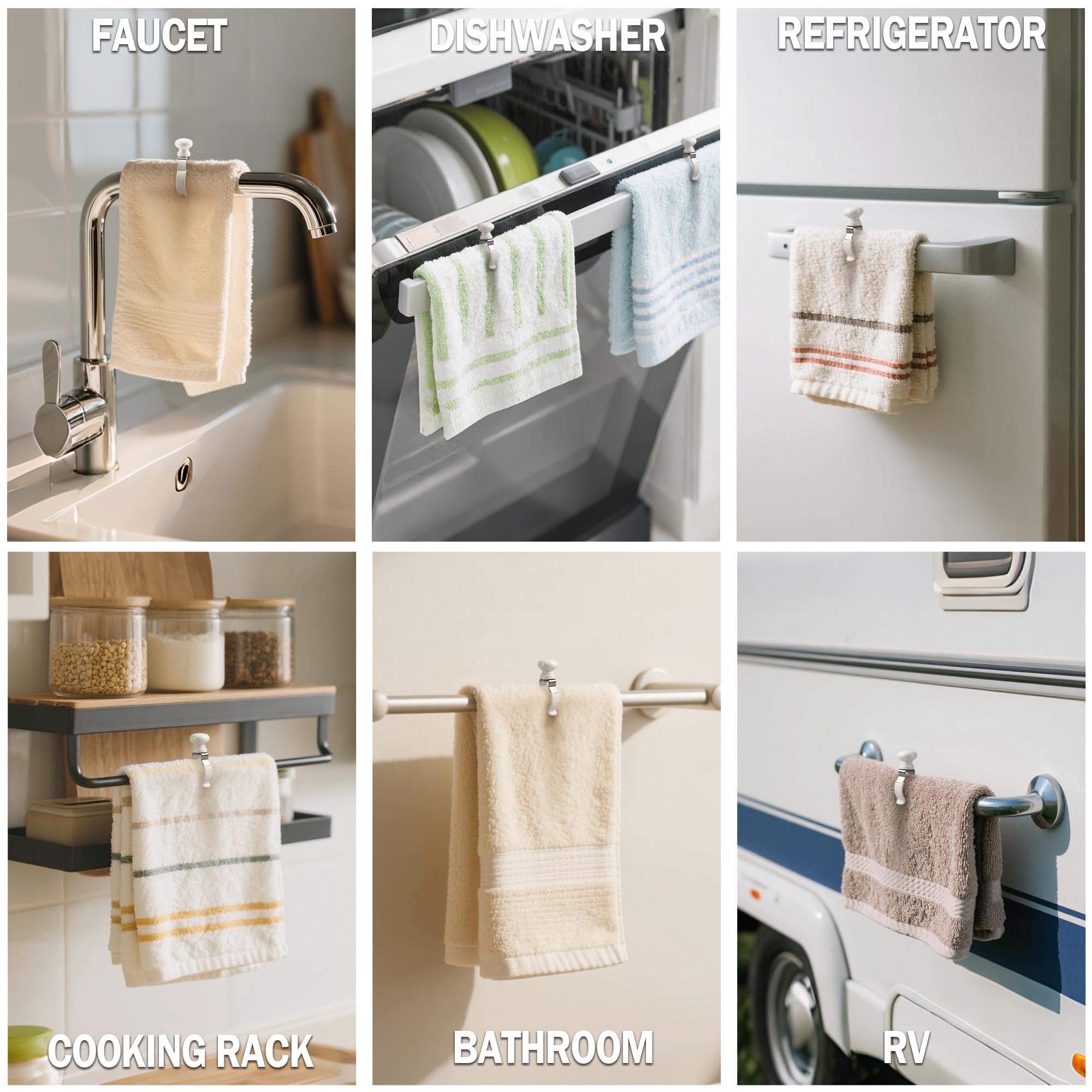 Decoeco towel clips durable stainless steel construction lasts years.