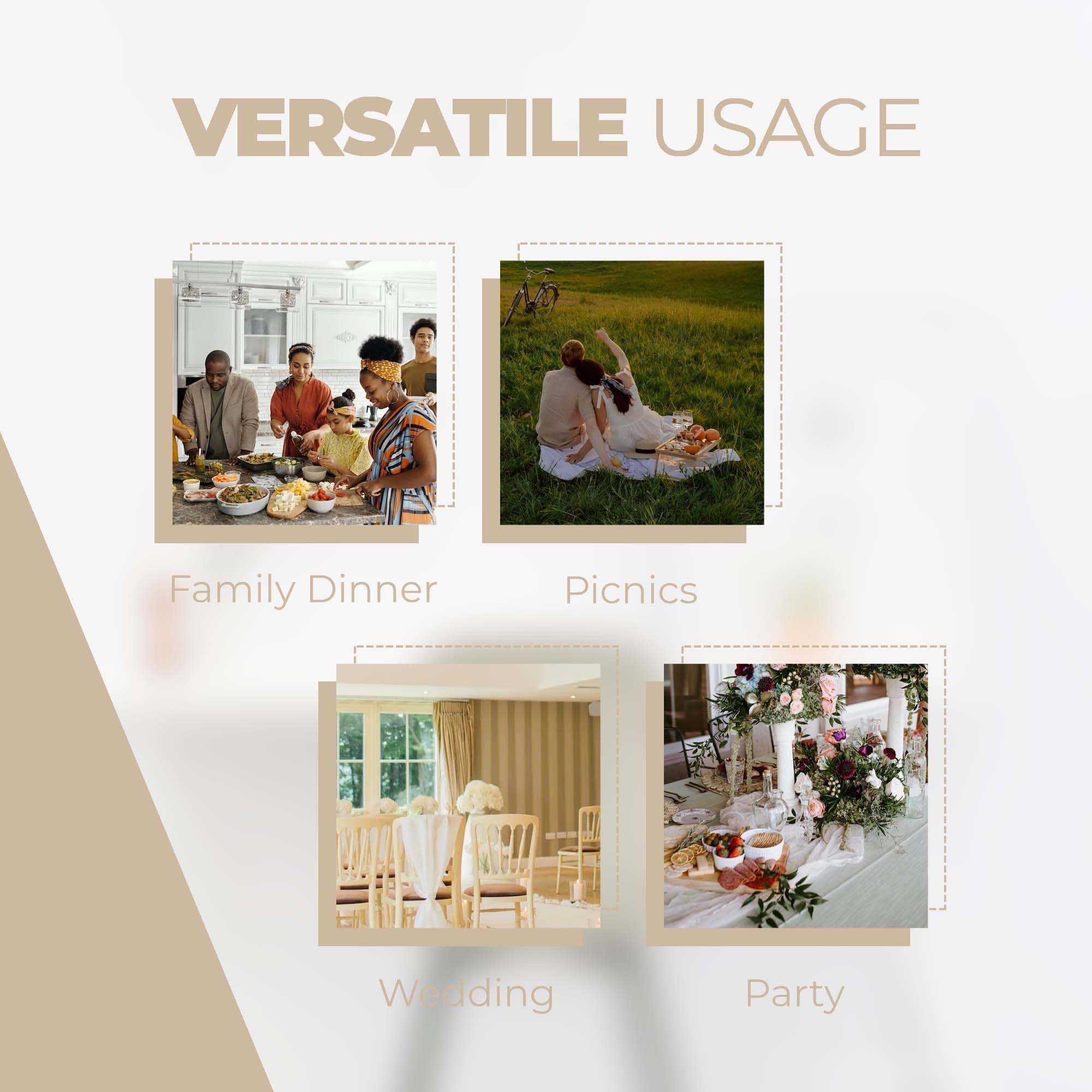 Decorelia outdoor-friendly beige round tablecloth for patios and picnics