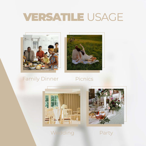 Decorelia outdoor-friendly beige round tablecloth for patios and picnics