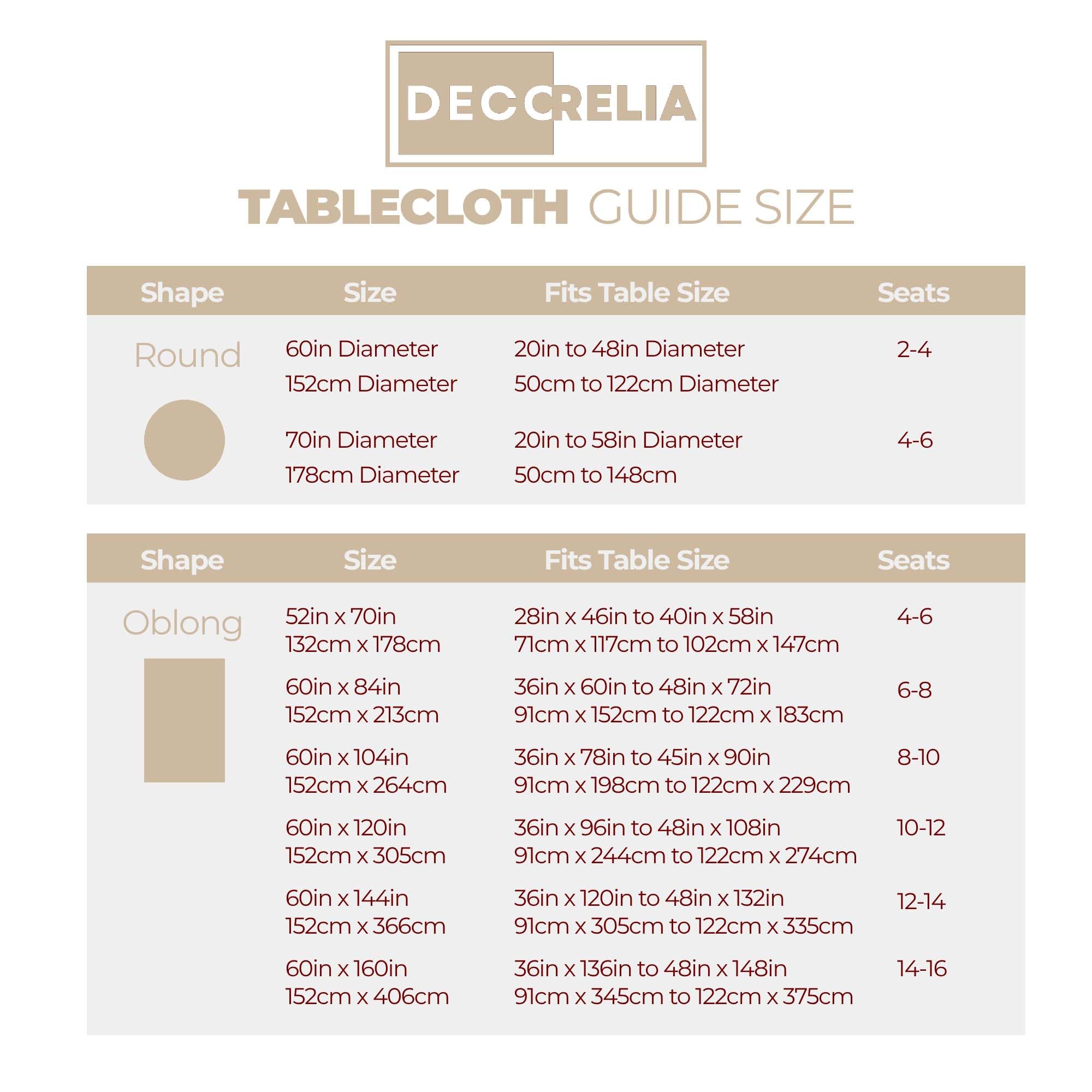 Decorelia beige round tablecloth ideal for weddings and events
