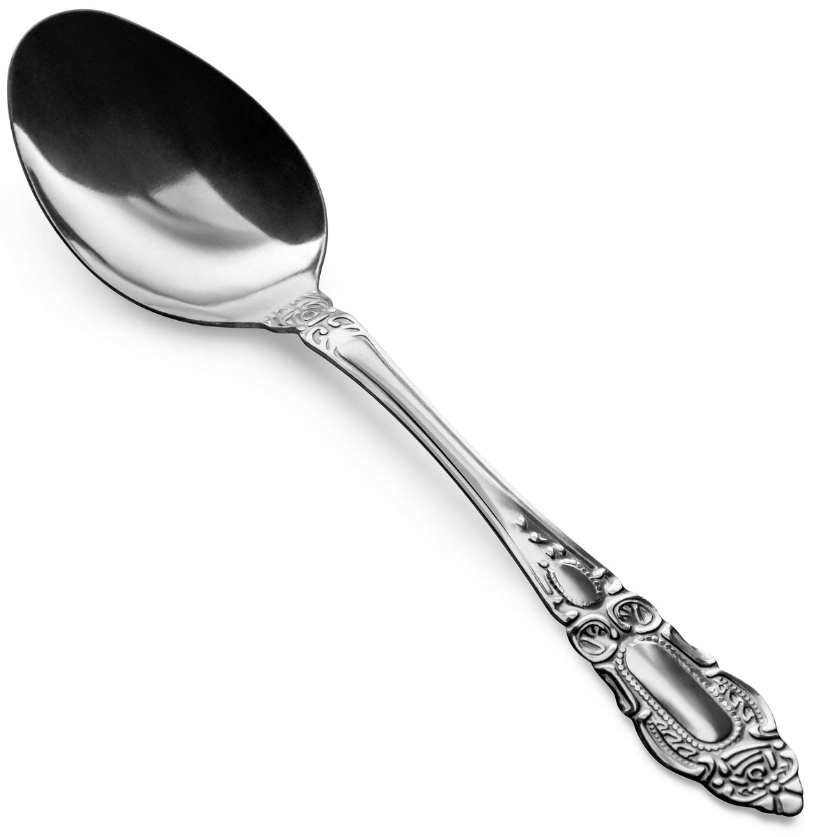 DecorRack 12-piece dinner spoons set on table ideal for home meals and catering events.