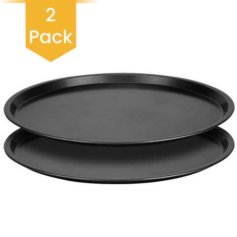 DecorRack 13-inch pizza pan rim and edge close-up for a secure grip.