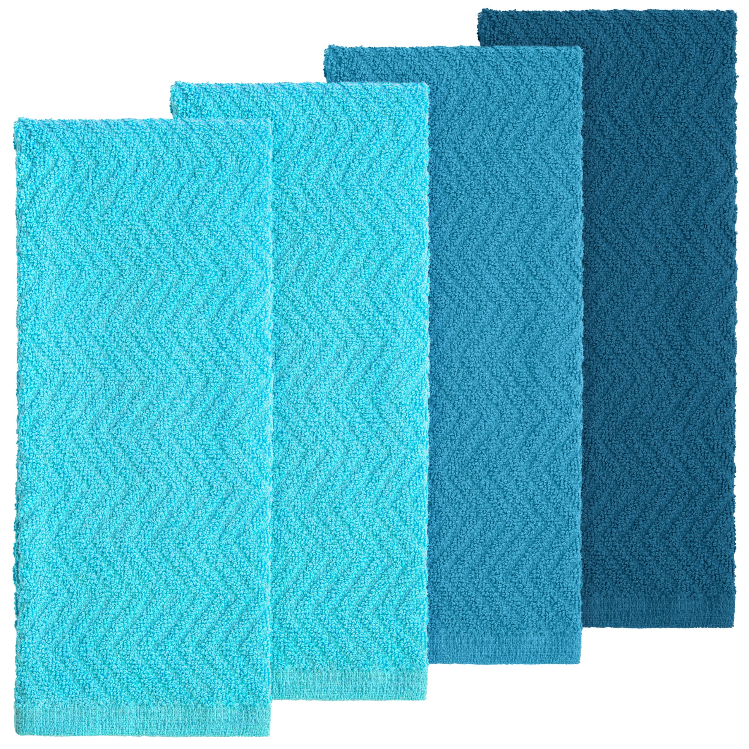 DecorRack Ocean blue towels drying dishes for efficient cleanup