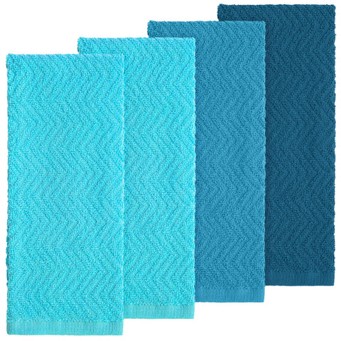 DecorRack Ocean blue towels drying dishes for efficient cleanup