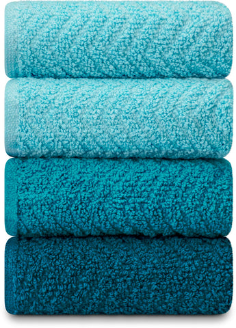DecorRack Ocean blue towels in a kitchen demonstrating versatile cleaning uses