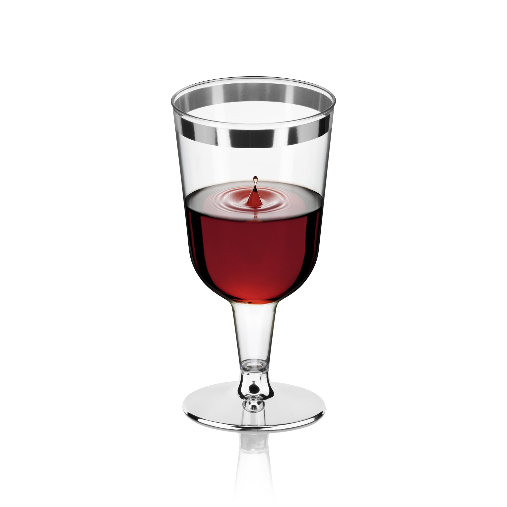 DecorRack stackable silver-rim wine glasses save cabinet space for events