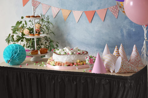 DecorRack table skirt spill protection highlighting easy cleanup after serving and entertaining.