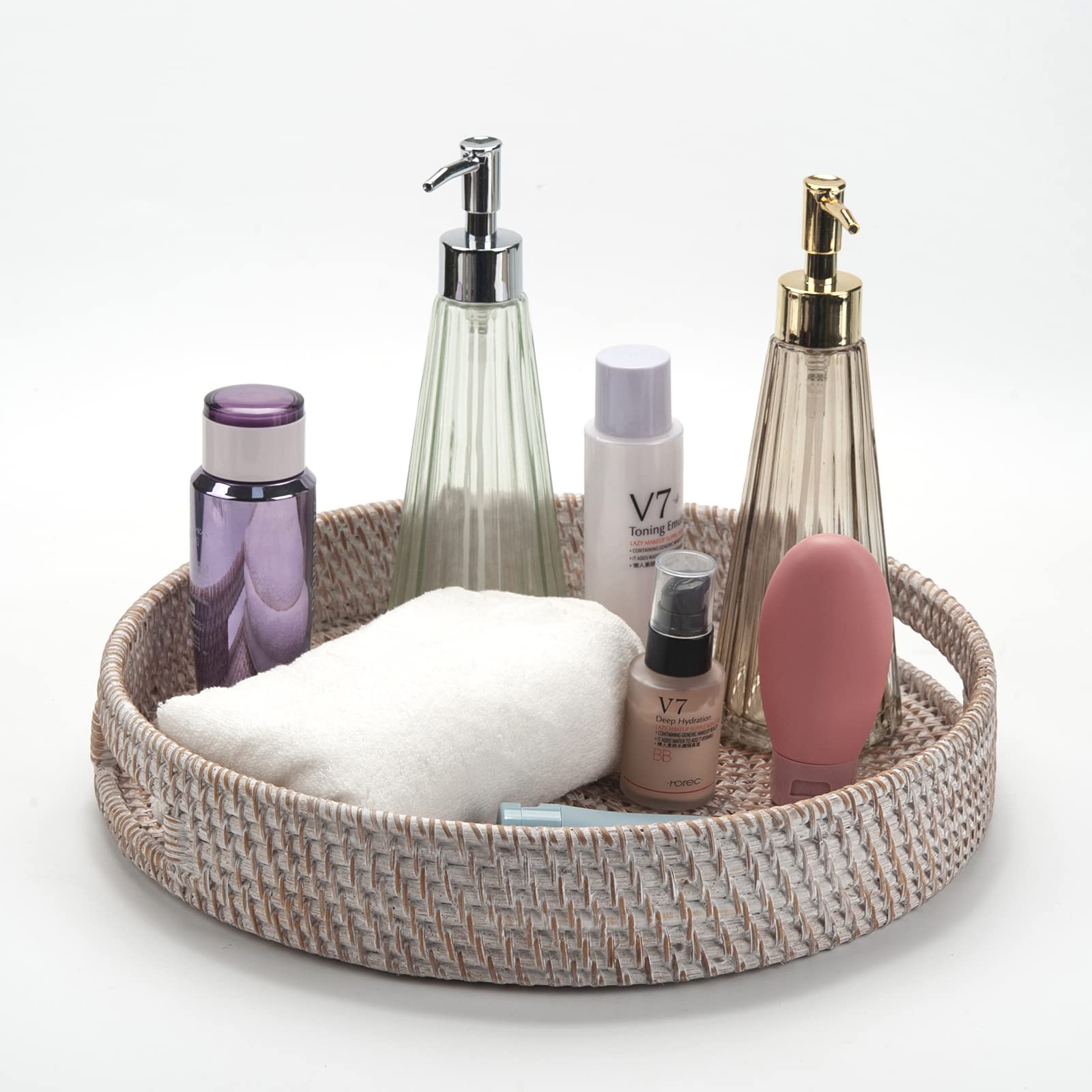 DECRAFTS rustic-white tray fits farmhouse and modern interiors.