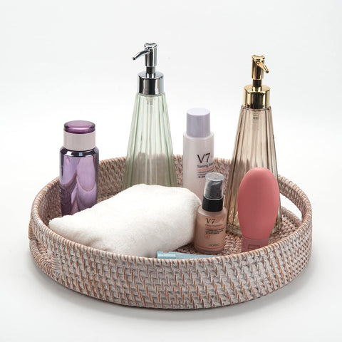 DECRAFTS rustic-white tray fits farmhouse and modern interiors.
