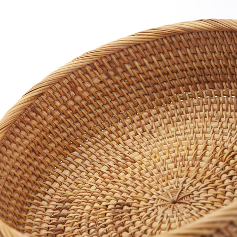 DECRAFTS round rattan basket small size perfect for keys and snacks.