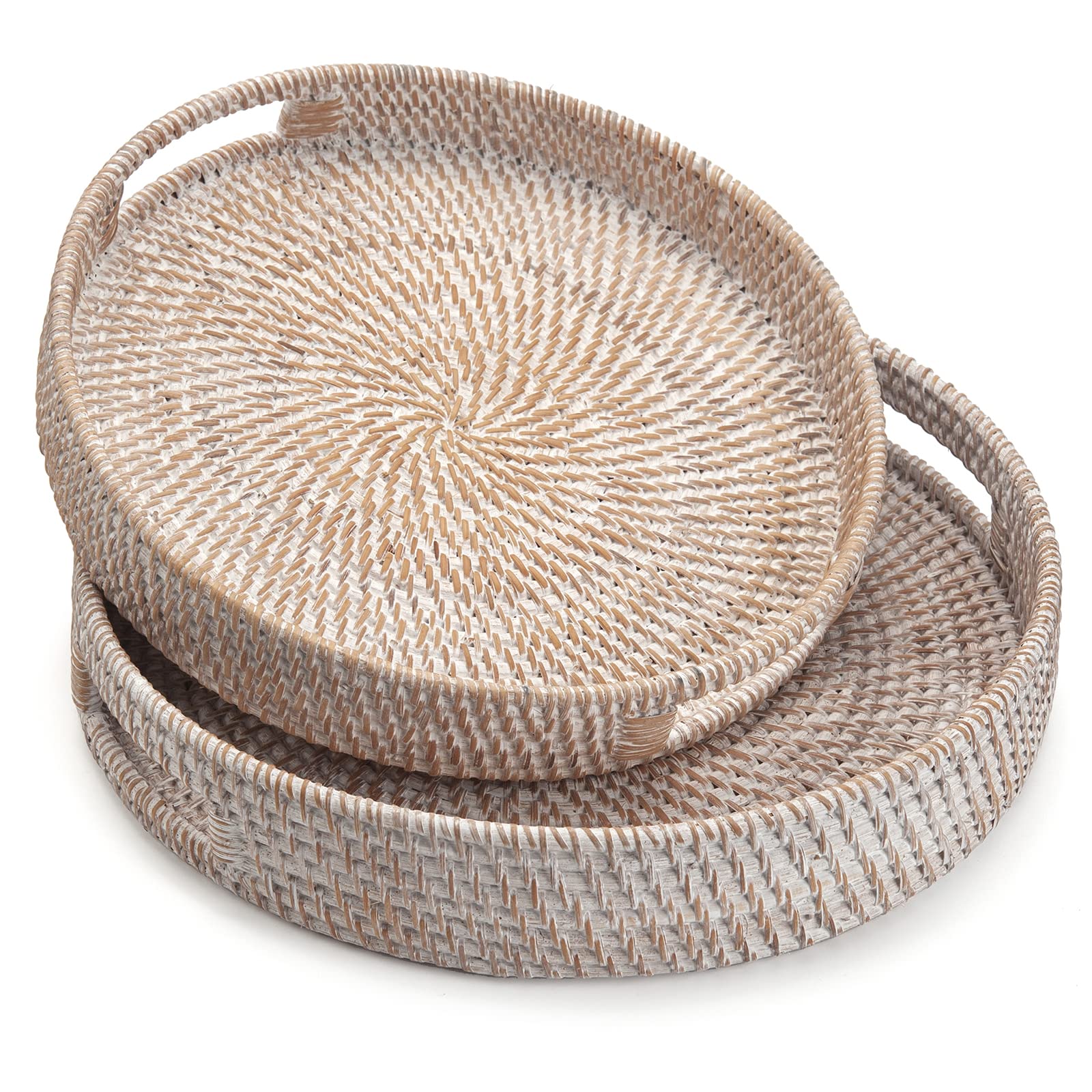 DECRAFTS round rattan tray complements kitchen and tea room settings