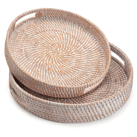 DECRAFTS round rattan tray complements kitchen and tea room settings