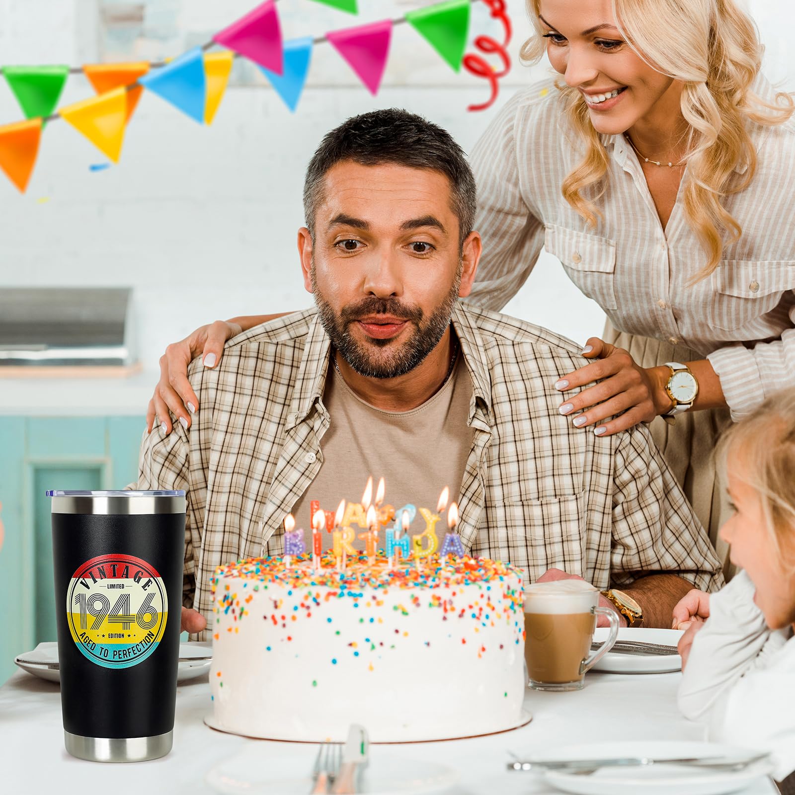 DECZHIYU 80th birthday tumbler vintage design evokes cherished memories