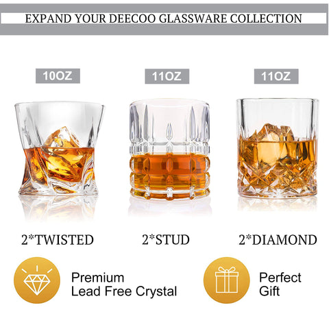 DeeCoo Premium 10 oz Scotch glass side view showing balanced weight for sipping