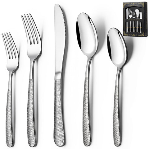Deedro 40-piece silverware set for eight with mirror finish for everyday dining