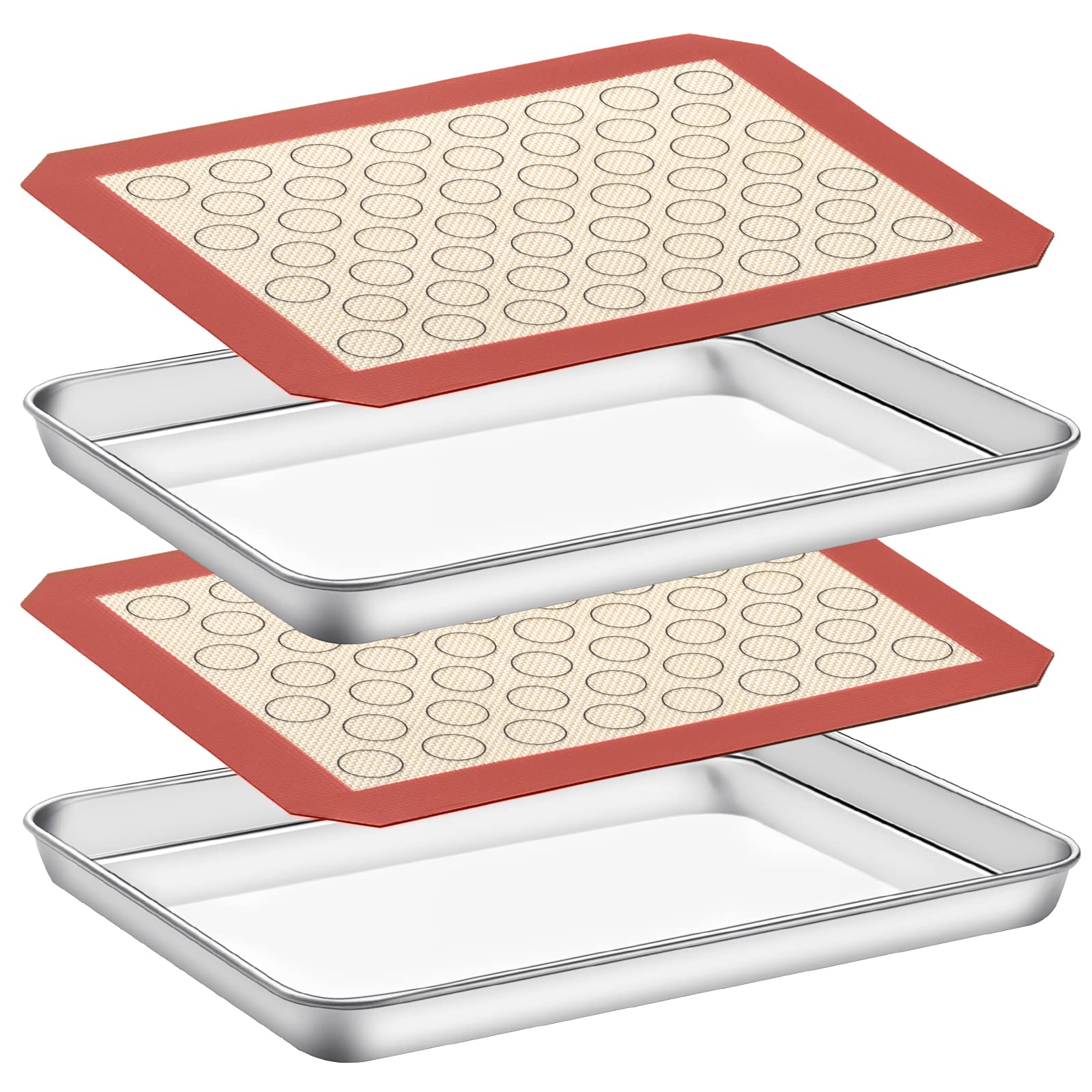 Deedro stainless steel baking sheet for even browning and easy release.