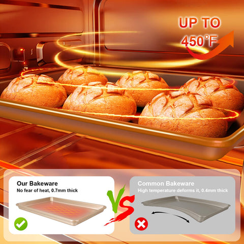 Deedro oven-safe up to 450°F enables versatile baking sessions