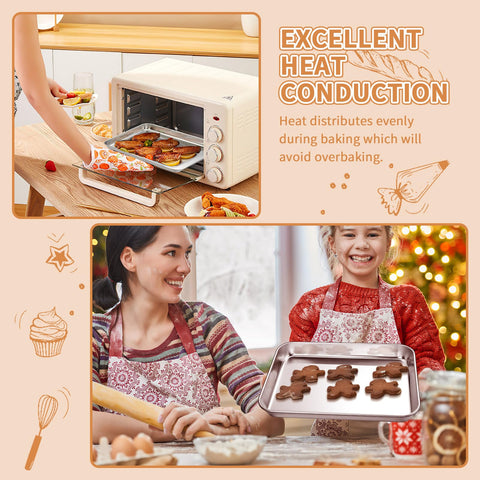 Deedro stackable two-pack baking sheets save cabinet space