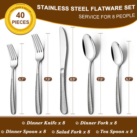 Deedro hammered front handles dinner forks add stylish texture to meals