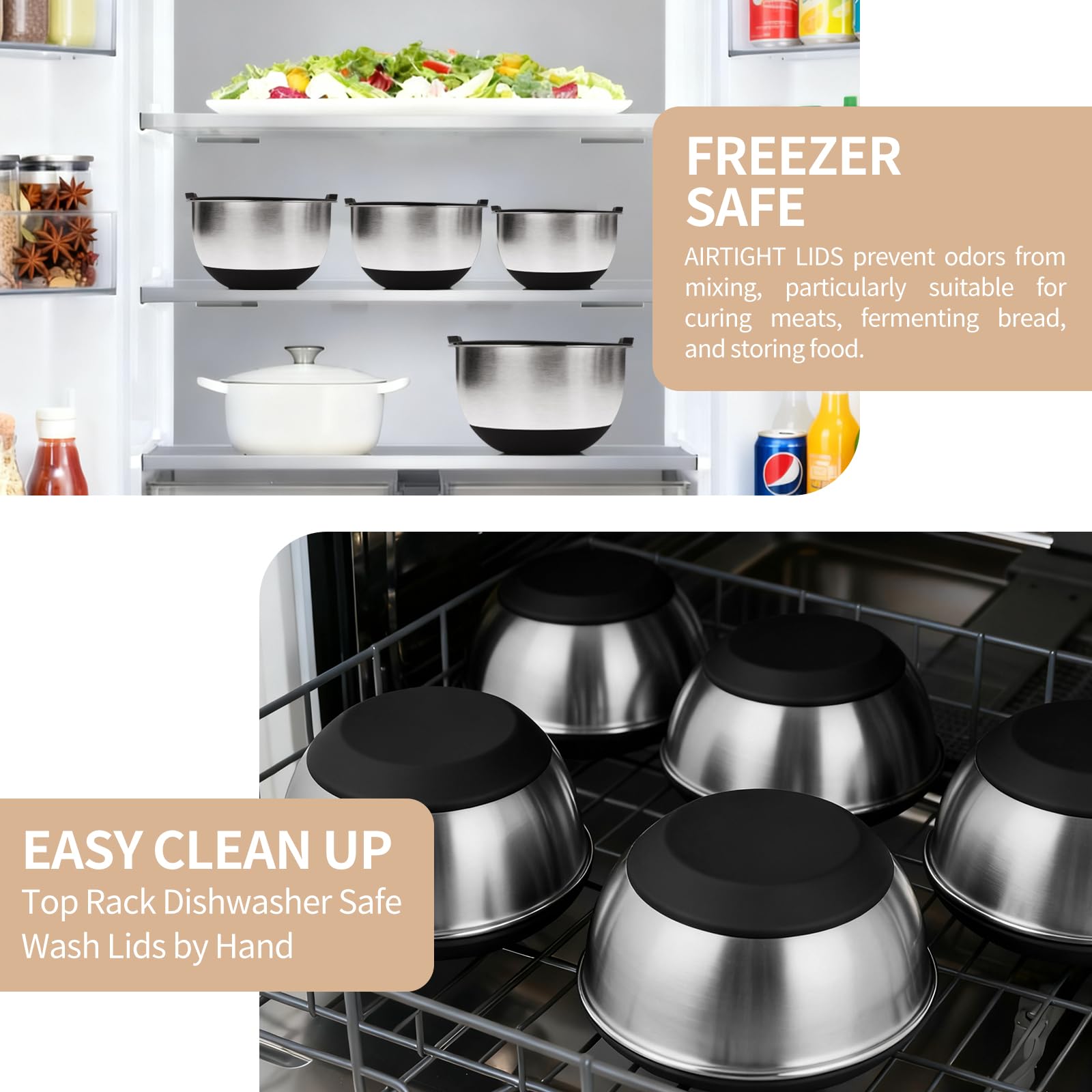 Deedro large-capacity bowls handle meal prep and entertaining tasks with ease.