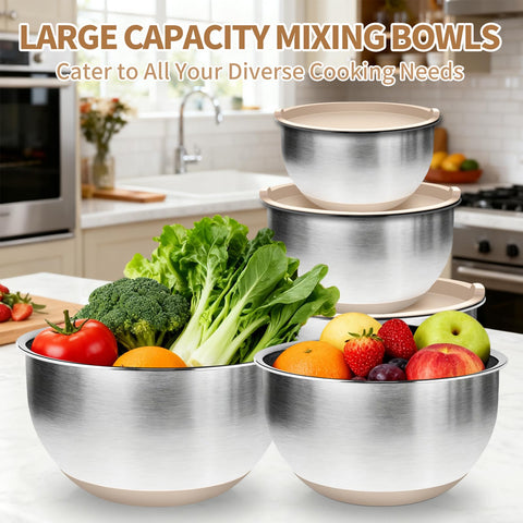 Deedro bowls with non-slip silicone base stay steady on the counter