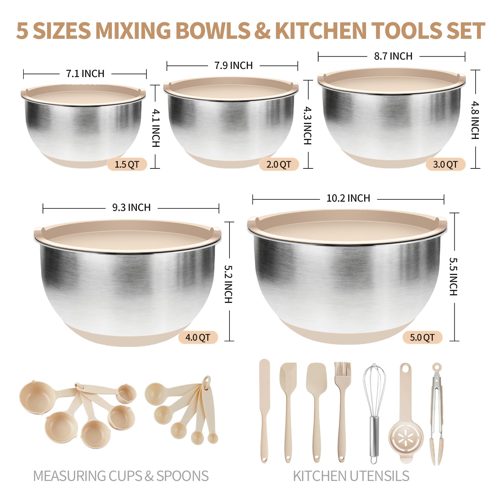 Deedro 5-piece nesting design saves kitchen space