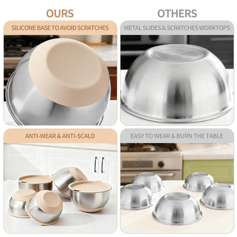 Deedro bowls with mirror-polished interior for easy cleaning