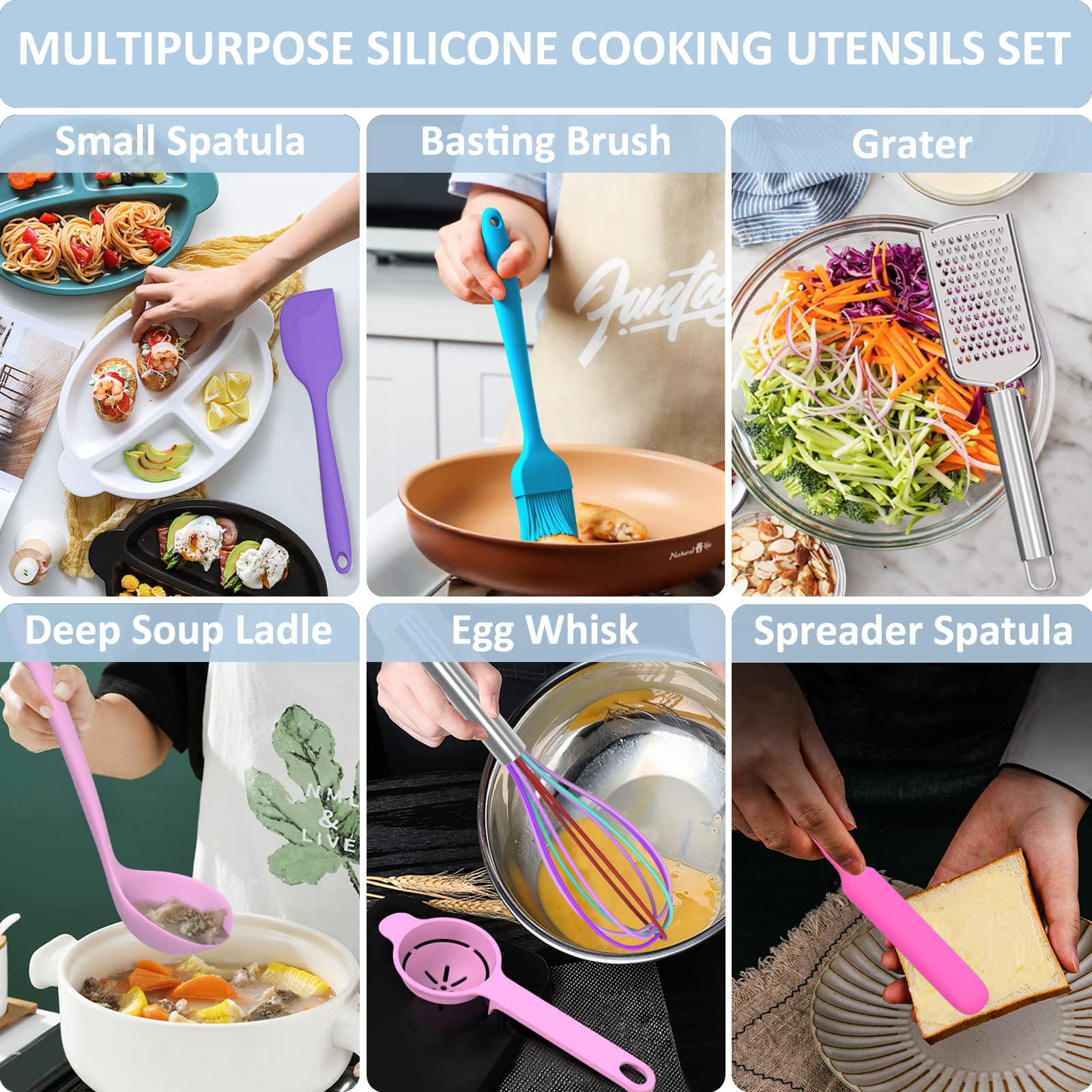 Deedro slotted turner combines drainage and turning for efficient cooking.
